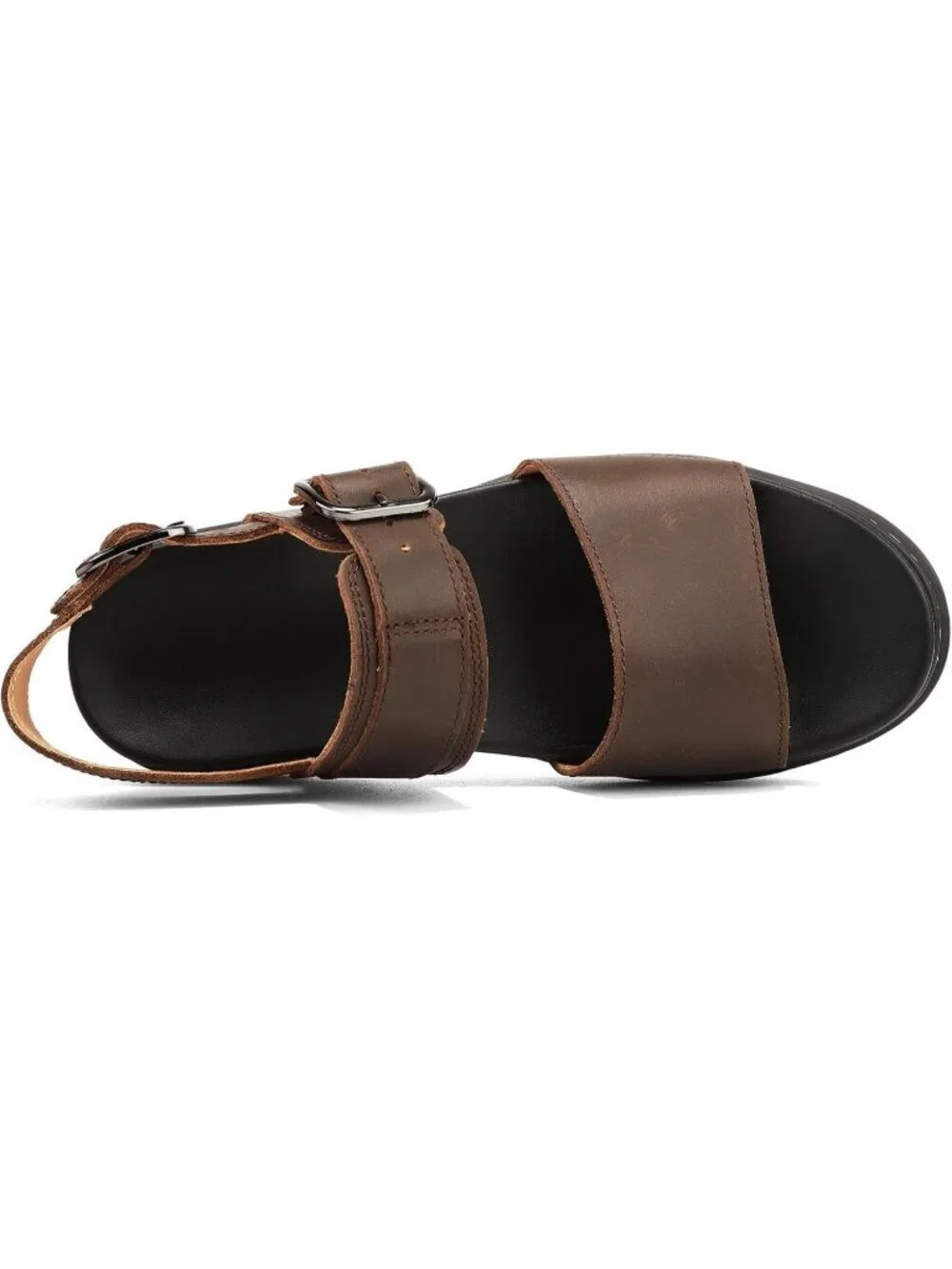 Women's Coffee Brown Arch Support Genuine Leather Platform Wedge Sandal Shoes
